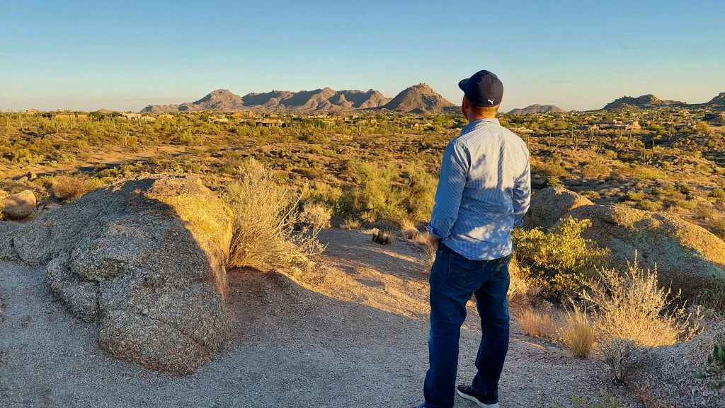 the author in the arizona desert