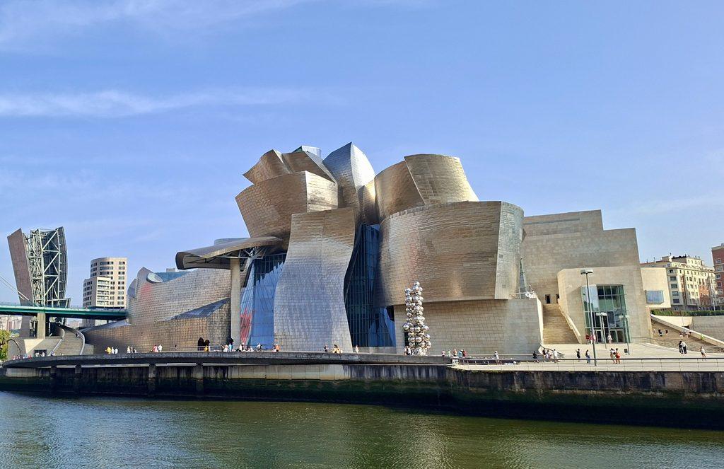 guggenheim bilbao on a sunny day